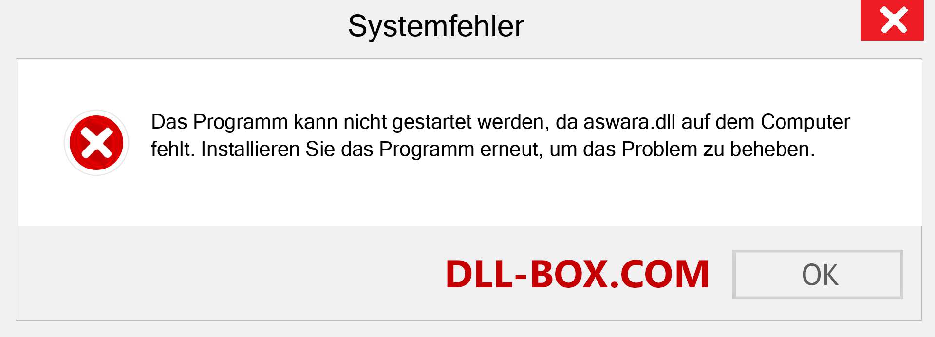 aswara.dll-Datei fehlt?. Download für Windows 7, 8, 10 - Fix aswara dll Missing Error unter Windows, Fotos, Bildern